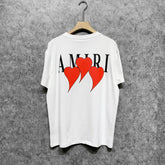 Amiri T Shirt Red Heart Printing Round Neck